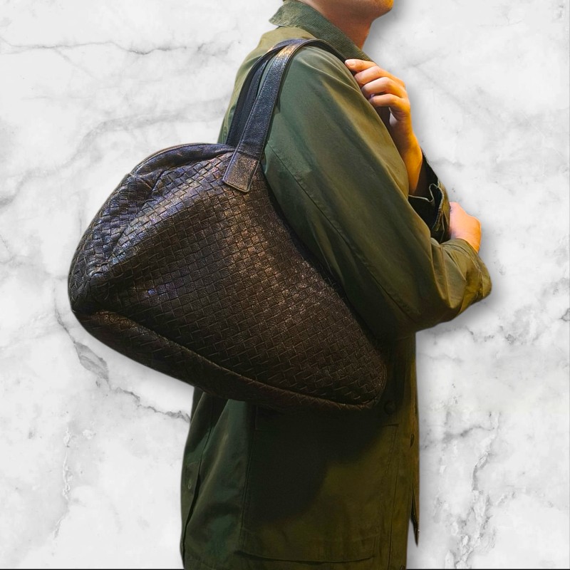 ‼️母親節狂降🫅‼️（原$15800）只到5/10⏰【8成新】㊣✨Bottega Veneta ✨寶緹嘉 BV 羊皮 咖啡色 編織 輕量 保齡球包 手提包 肩背包 托特包 /二手包/二手精品/保證正品🌳二手樹屋🌳-41