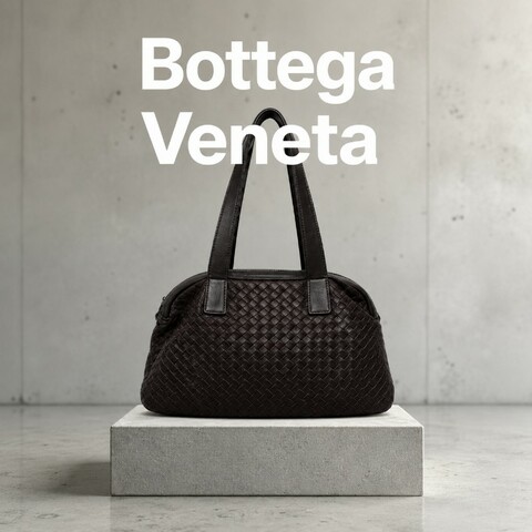 🔥10/5-10/31週年慶🔥【狂降超激省】【8成新】㊣✨Bottega Veneta ✨寶緹嘉 BV 羊皮 咖啡色 編織 輕量 保齡球包 手提包 肩背包 托特包 /二手包/二手精品/保證正品🌳二手樹屋🌳