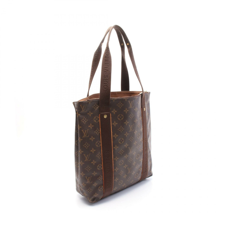 LOUIS VUITTON Cabas Bobur Monogram 手提包 M53013 PVC 塗層帆布皮革棕色二手男女通用-1