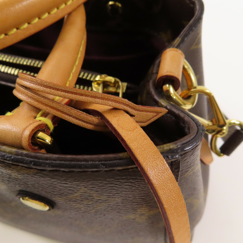 LOUIS VUITTON Monogram Montaigne BB金扣手挽肩背兩用袋棕色-18