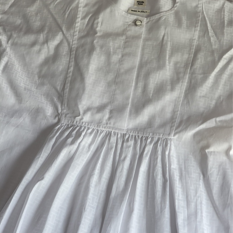 SS 25 Hermes ”Mosaique“ short boho dress / Size 36 / Blanc ( Brand New)-7