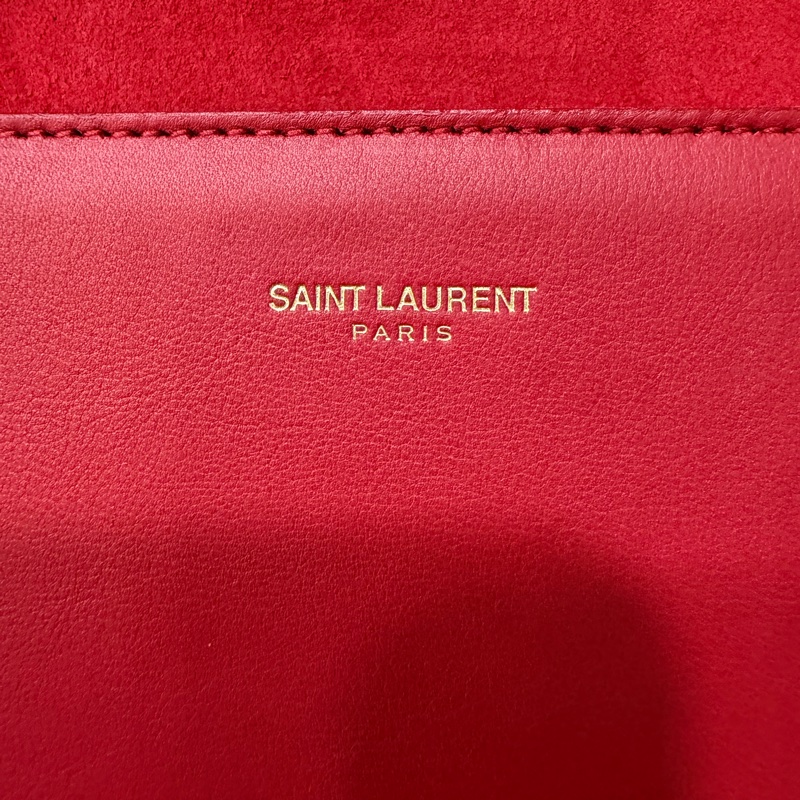 YSL 311213 紅色 牛皮 Y 金釦 Logo 手拿包 信封包 化妝包 晚宴包 腋下包-29