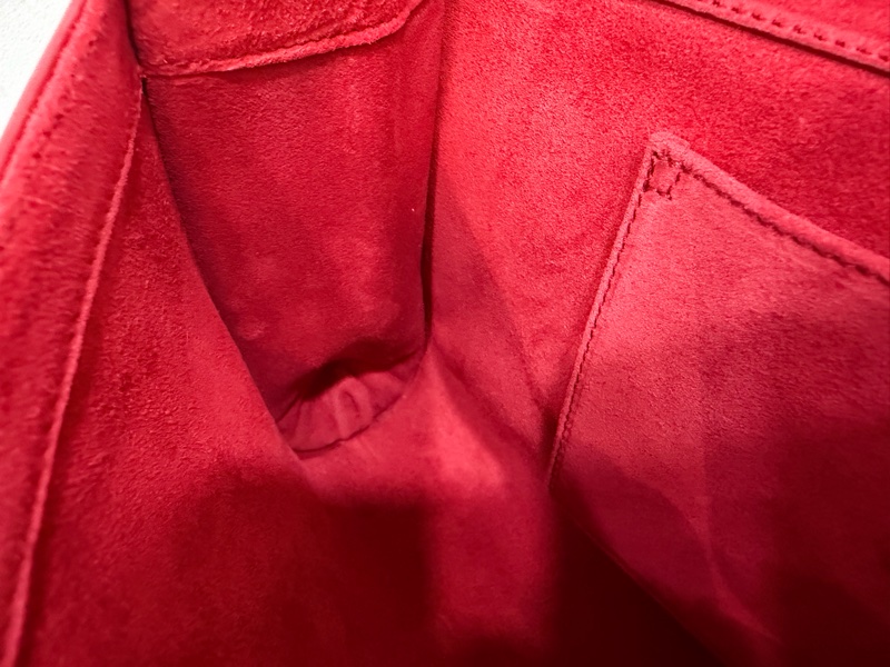 YSL 311213 紅色 牛皮 Y 金釦 Logo 手拿包 信封包 化妝包 晚宴包 腋下包-48