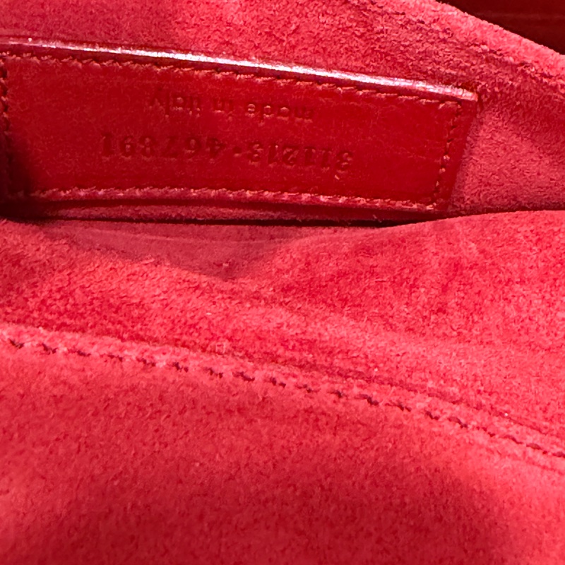 YSL 311213 紅色 牛皮 Y 金釦 Logo 手拿包 信封包 化妝包 晚宴包 腋下包-49