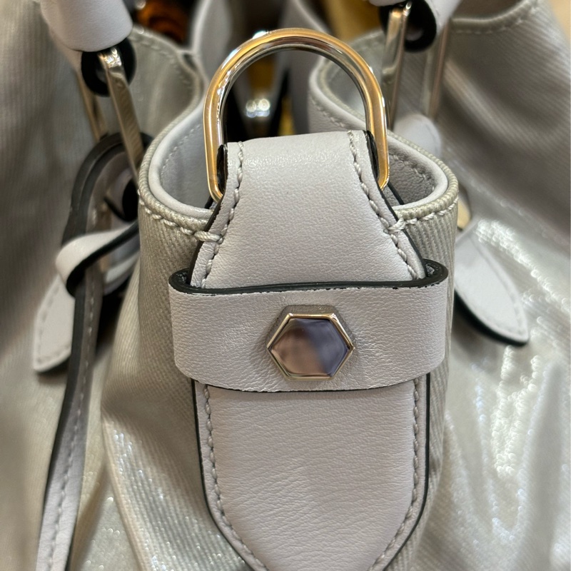 TODS NOE 霧霾灰色 防水布 氣球包肩背包手提包水桶包斜背包-4