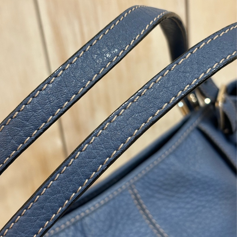TODS 寶藍 全皮 手提包 肩背包 斜背包 兩用包 三用包 托特包 媽媽包 購物包-16