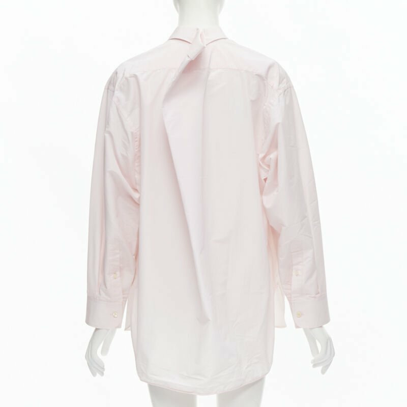 BALENCIAGA 2016 pink button pinched collar oversized shirt FR38 S-5