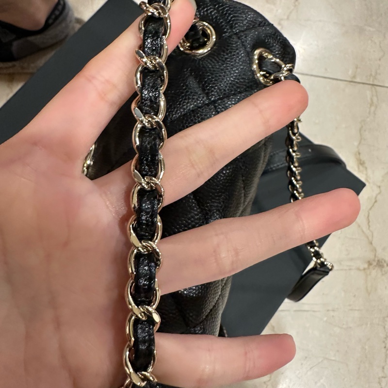 全配❤️ 香奈兒 #黑金 荔枝皮 #Duma #雙肩包-45