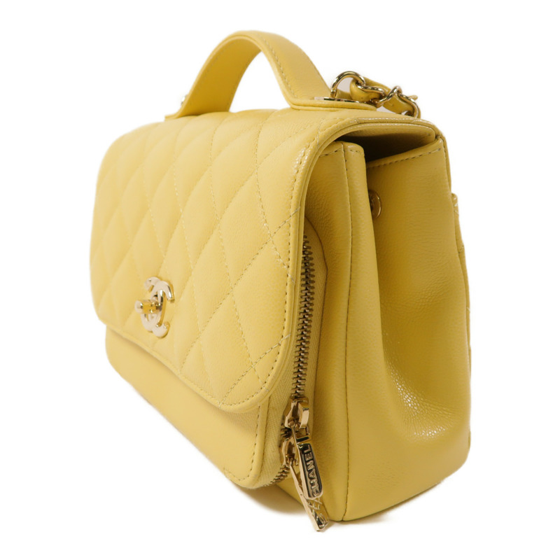 CHANEL 牛皮皮革2way Chain Shoulder Bag金扣鏈帶手挽肩背兩用袋-2