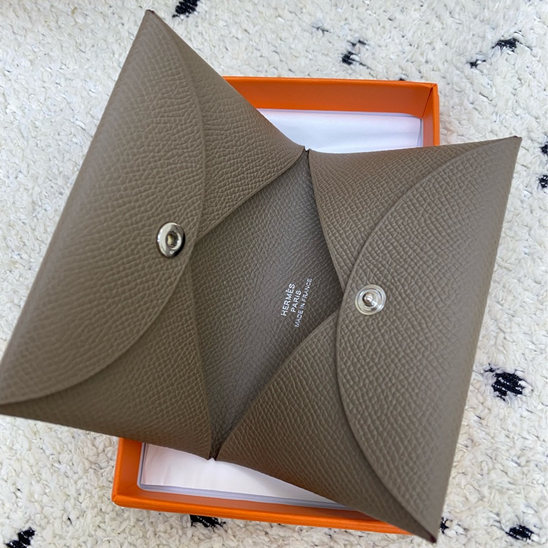 🐯Hermes Calvi 卡包大象灰-0