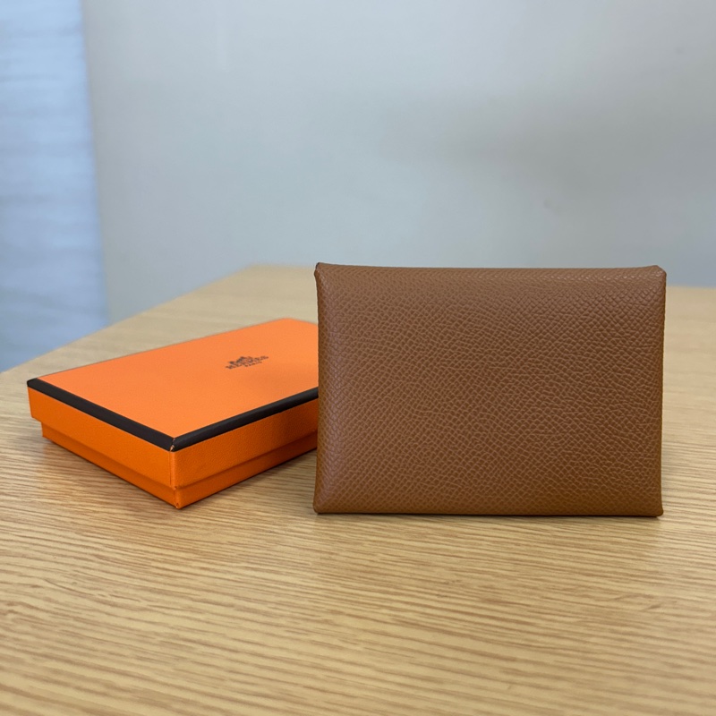 Hermes 金棕Epson Calvi Duo 零錢卡包-0