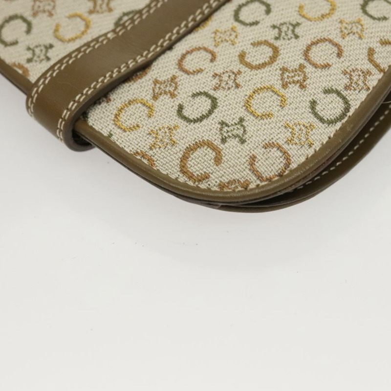 【日本直送】CELINE C Macadam 帆布單肩皮夾 卡其色 正品 sw190-16