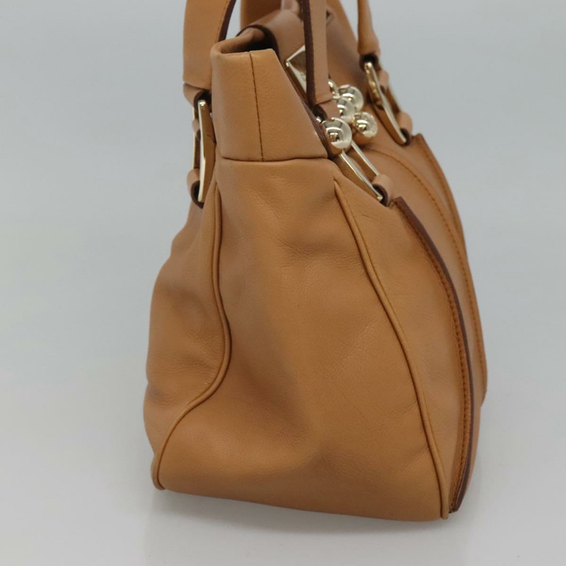 【日本直送】CELINE 手提包 皮革 米色 金色 正品 sw206-2