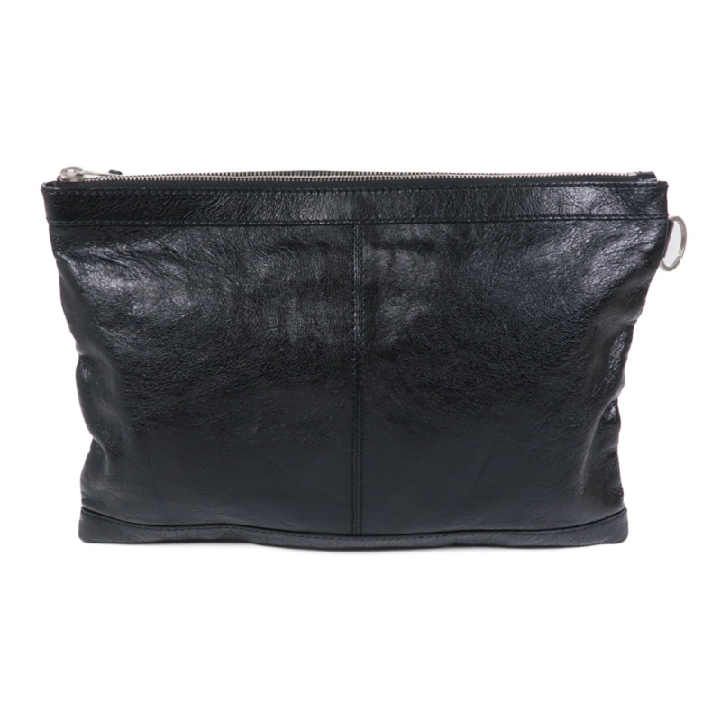 BALENCIAGA 皮革Clutch Bag銀扣手拿包-2
