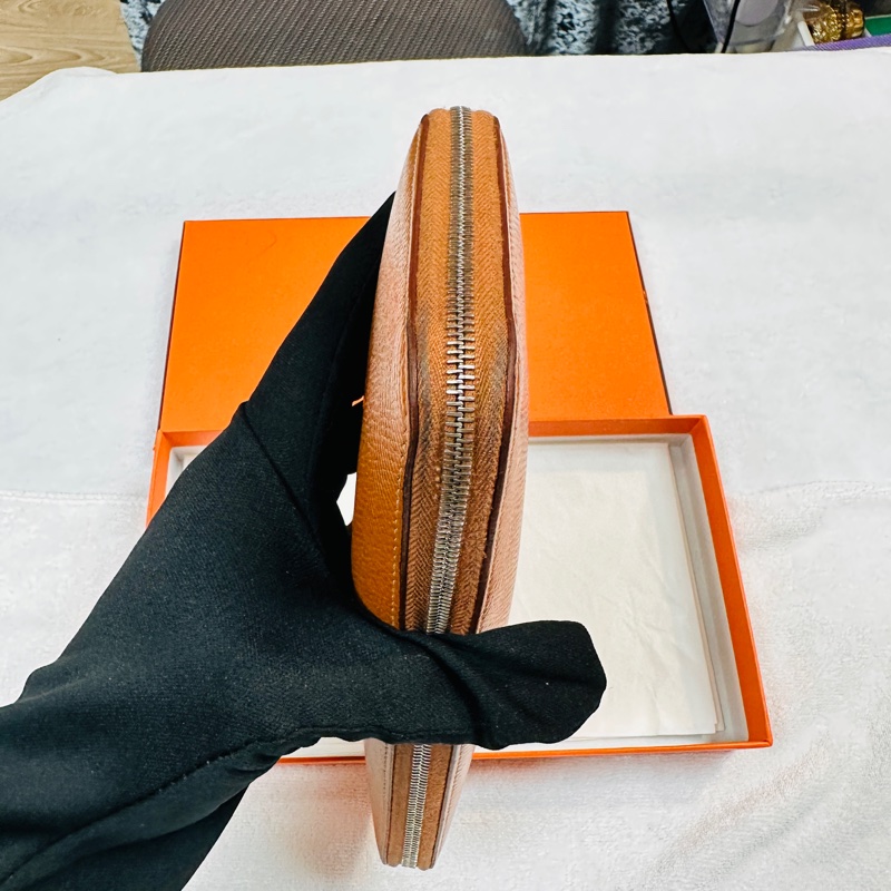 Hermes 37金粽色Epsom小牛皮拉鍊絲巾長夾/D刻-6