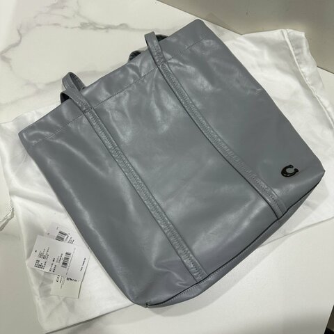 Coach 灰藍牛皮揹提兩用包