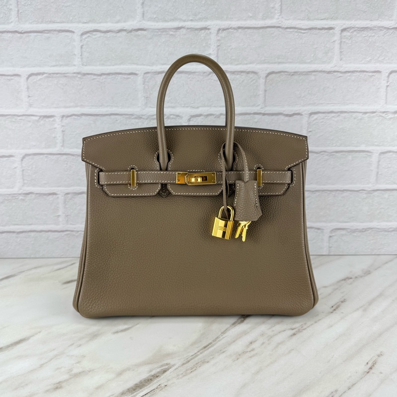 愛馬仕 Hermès Birkin 25 Togo 18 Etoupe 大象灰金釦 柏金包-8