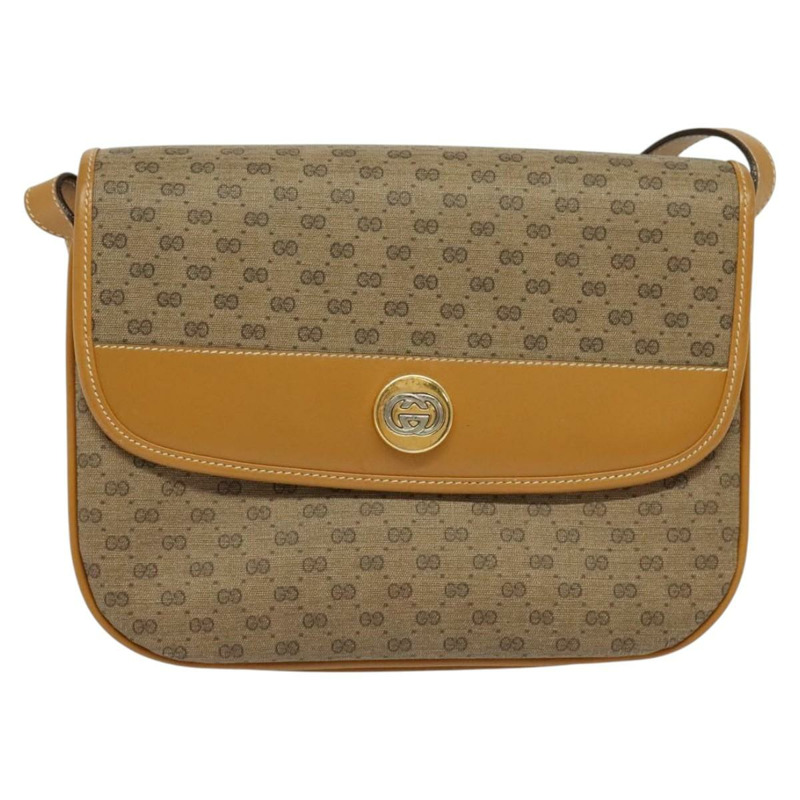 【日本直送】GUCCI 微型 GG 高級單肩包 PVC 棕金色 正品 BA959-12
