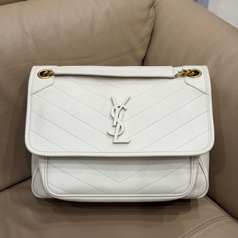 Ysl Niki Baby 新款D扣白金鏈條斜挎包 🤍帶膜閒置✨專櫃漲價款破🔟萬-5