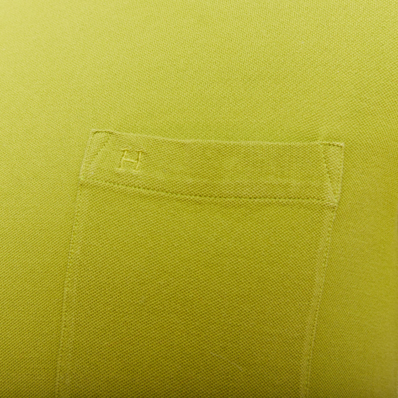 HERMES olive green cotton H logo crew neck pocket t-shirt top XS-1