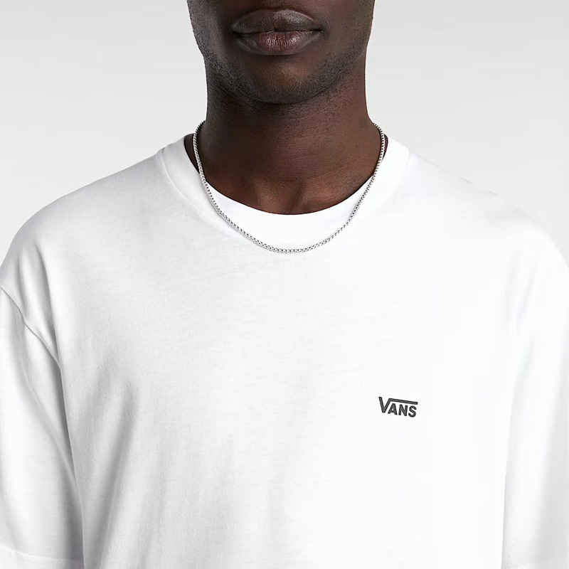 VANS - T-Shirt Left Chest Logo White Black - VN0A3CZE - WHITE/BLACK | size: XL-5