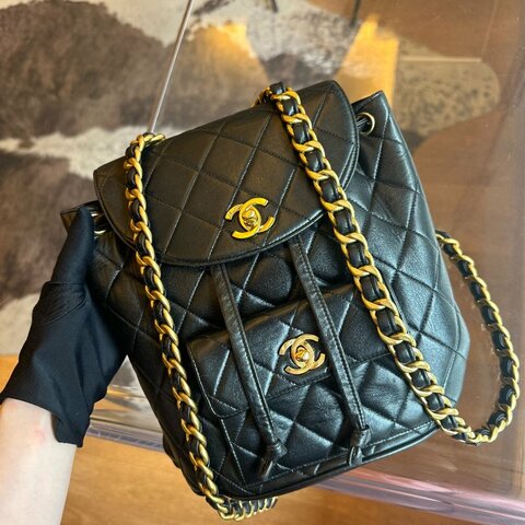 Chanel 香奈兒黑金雙C扣duma雙肩包