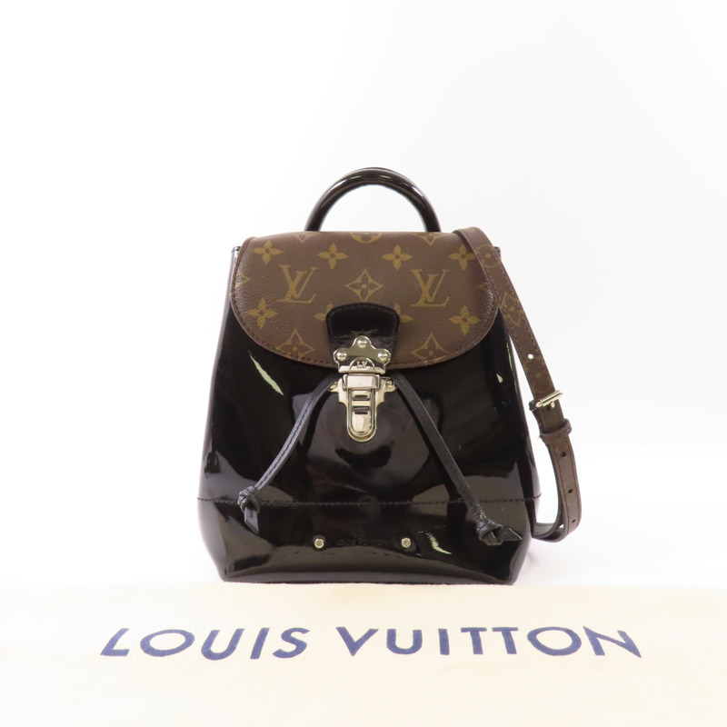 LOUIS VUITTON Monogram/Vernis Hot Springs Backpack銀扣背包-16