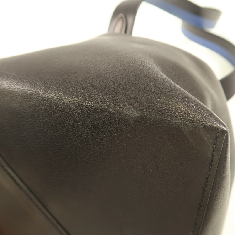 HERMES Evercolor皮革Licol 17銀扣肩背袋Noir-9