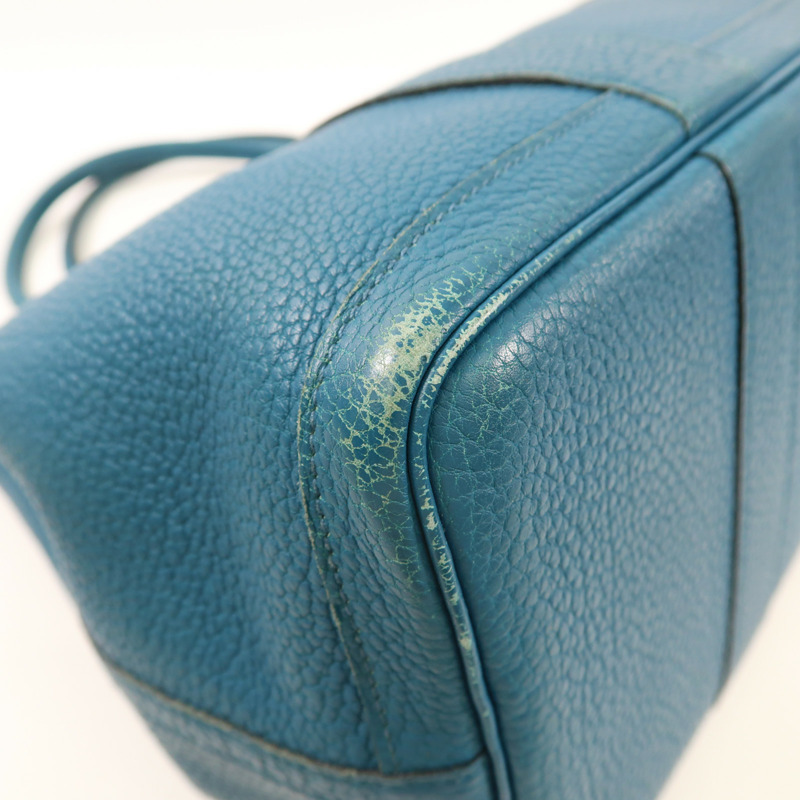 HERMES Negonda皮革Garden Party PM銀扣手挽袋Cobalt-4