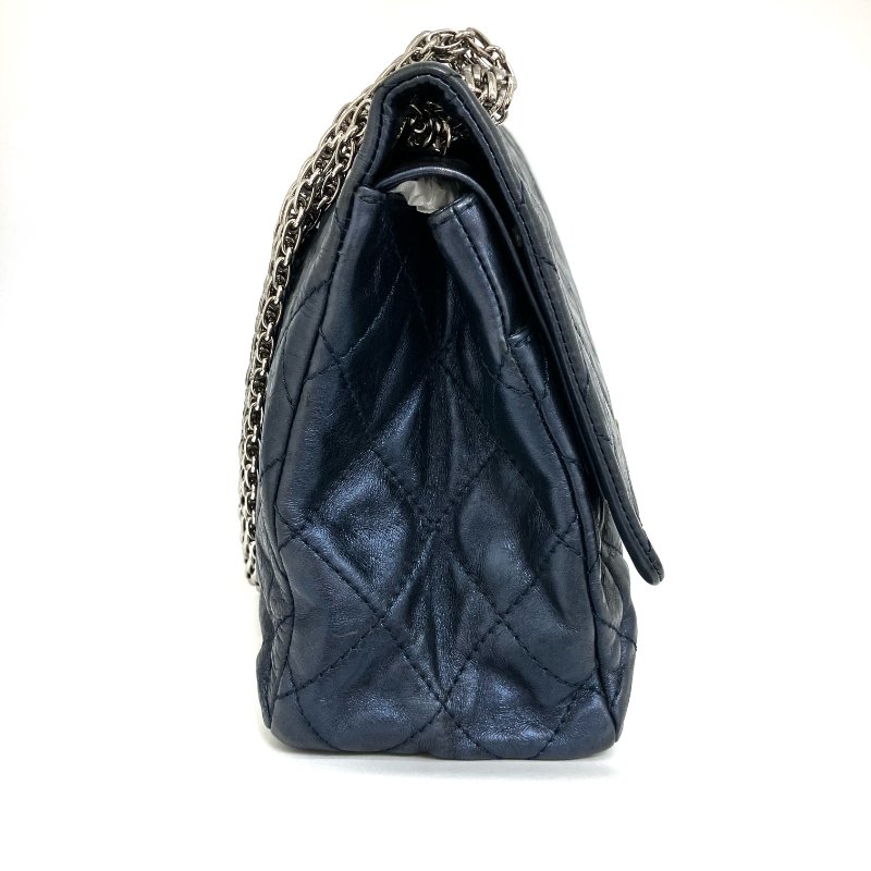 △ Chanel 香奈兒 2.55 Metallic Blue Aged Calfskin Double Flap Bag No.12 2.55 金屬藍色舊化牛皮肩背袋 No.12 -257004787-3