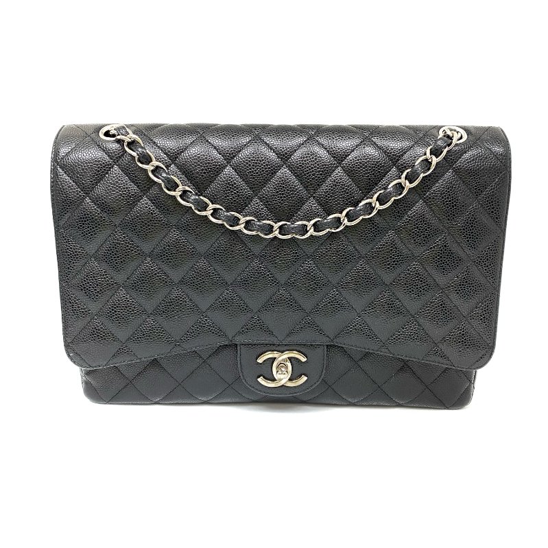 △ Chanel 香奈兒 Maxi Jumbo Black Caviar Skin Silver-tone Metal Chain Double Flap Bag No.14 特大號黑色粒紋小牛皮銀色金屬鏈條肩揹袋No.14 A58601 -257005941-1