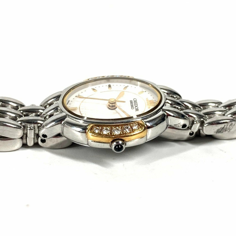 SEIKO 2J81-5000 Credor 側鑽手錶女款不鏽鋼女士銀色-5