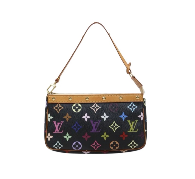 「JL精品代購」9新LV黑三彩 麻將包-0