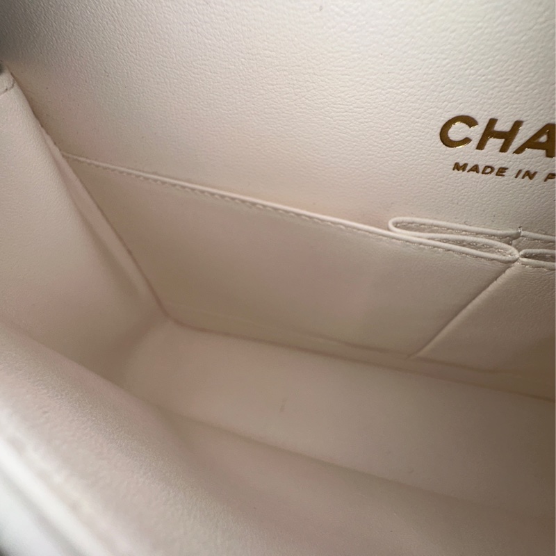 Chanel Coco25白金荔枝牛皮雙鏈雙蓋經典口蓋包🤍22年購證 近新全配🔥-32