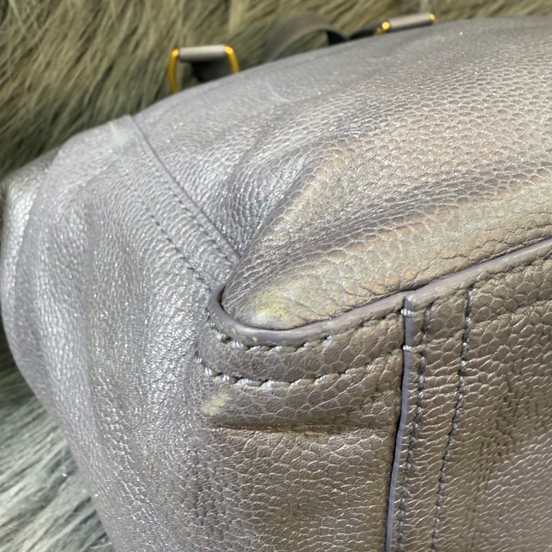 YSL 202649 燙金 皮革 古銅銀 DOWN TOWN 手提包 肩背包 購物包-7
