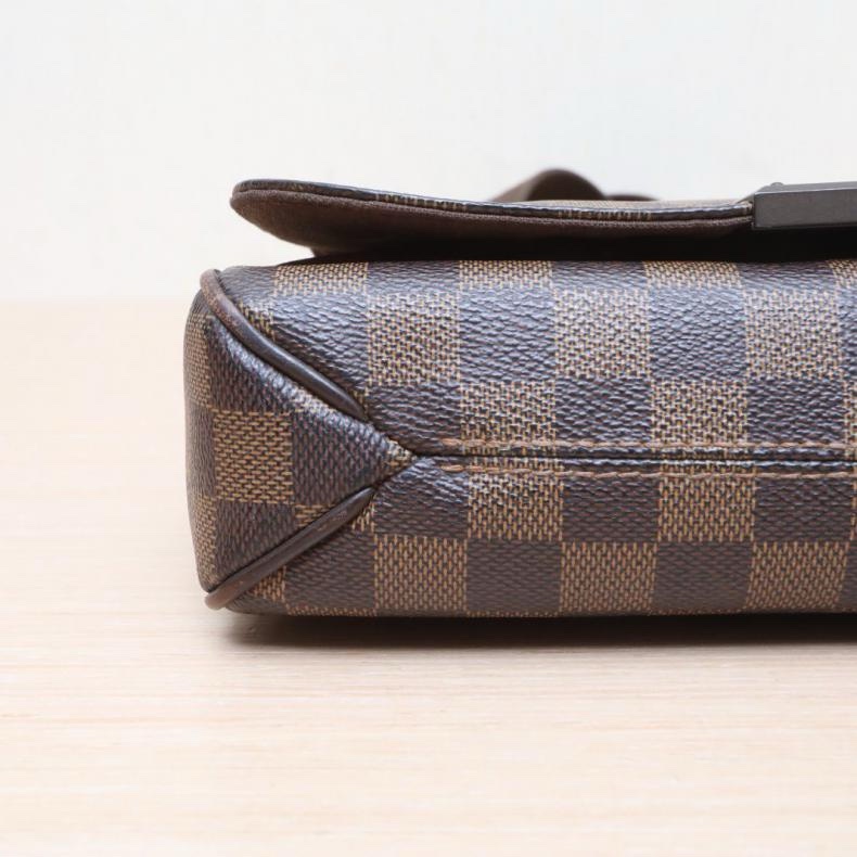 LOUIS VUITTON(路易威登) BROOKLY 郵差包 棕色棋盤格 PVC 2015-3