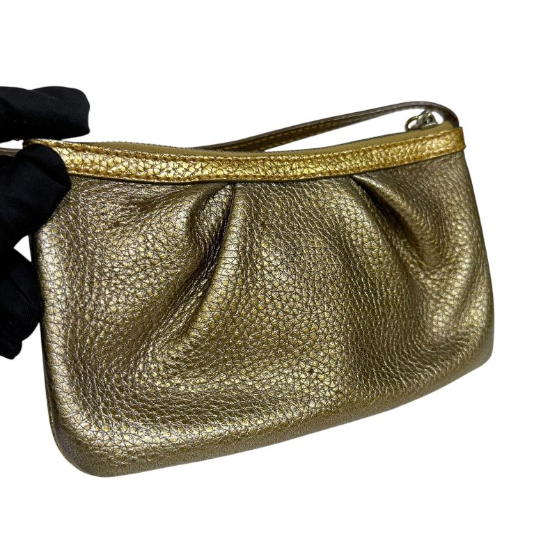 【美收精品】FENDI 金色皺褶肩背包 2-199-8
