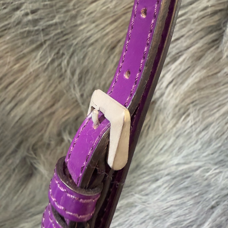 BURBERRY 葡萄 紫 漆皮 掀蓋 肩背包 斜背包 兩用包 手拿包 夜店包 晚宴包 臘腸包 淑女包 貝殼包-13