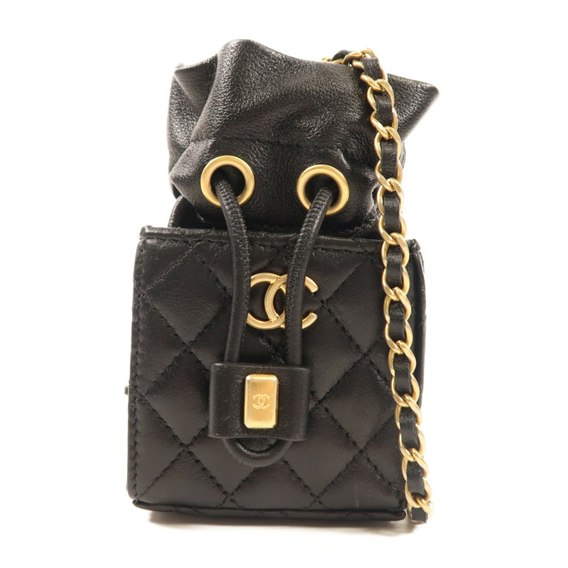 CHANEL 羊皮皮革Shoulder Bag金扣鏈帶肩背袋-0