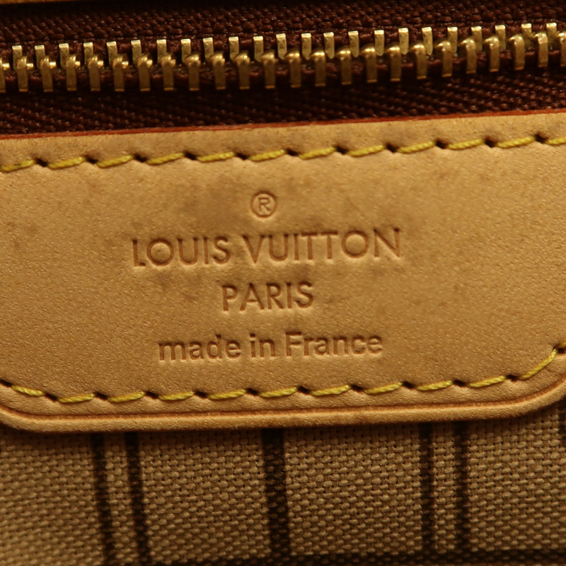 LOUIS VUITTON Monogram Neverfull MM金扣手挽袋-10