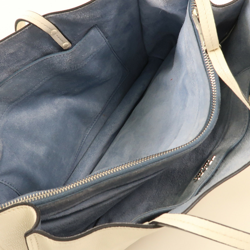 PRADA 牛皮皮革Tote Bag銀扣肩背袋-9