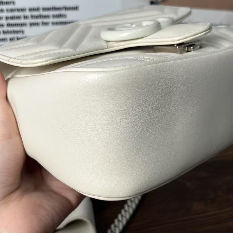 《完美·二手精品》 Gucci新款馬蒙方胖子 白色-10
