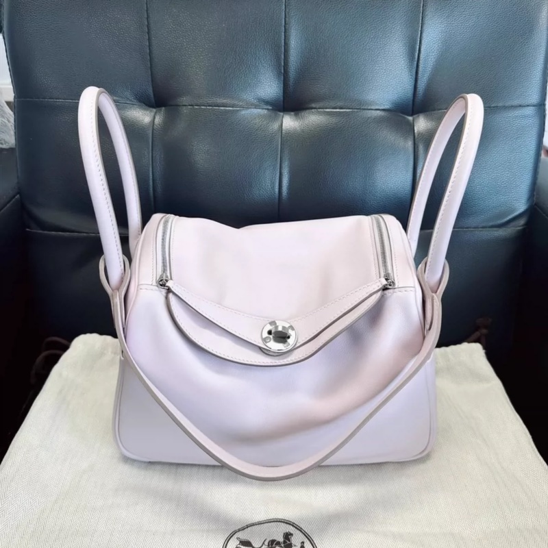 Hermes 愛馬仕 Lindy26夢幻紫 Swift皮搭配淺色-0