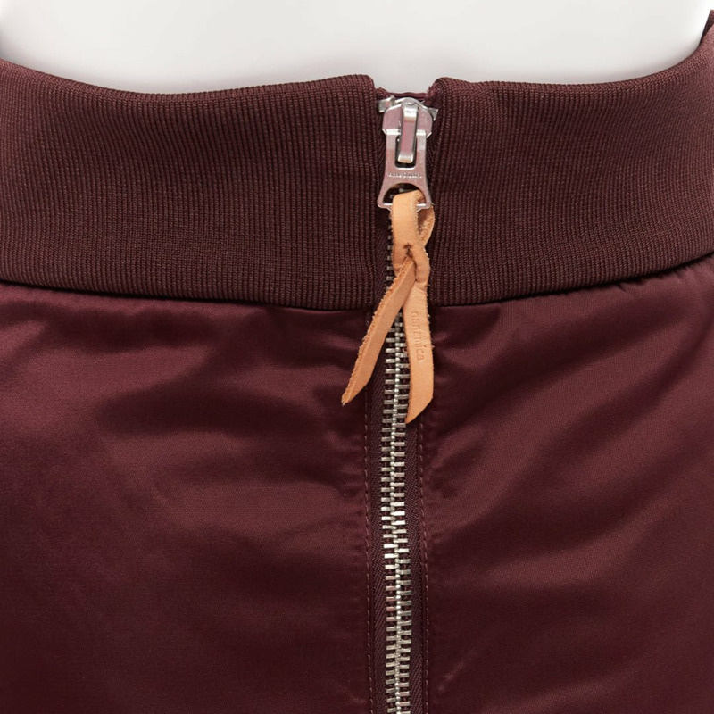 ACNE STUDIOS 2015 Pag Bomber plum purple nylon padded A-line skirt FR34 XS-1