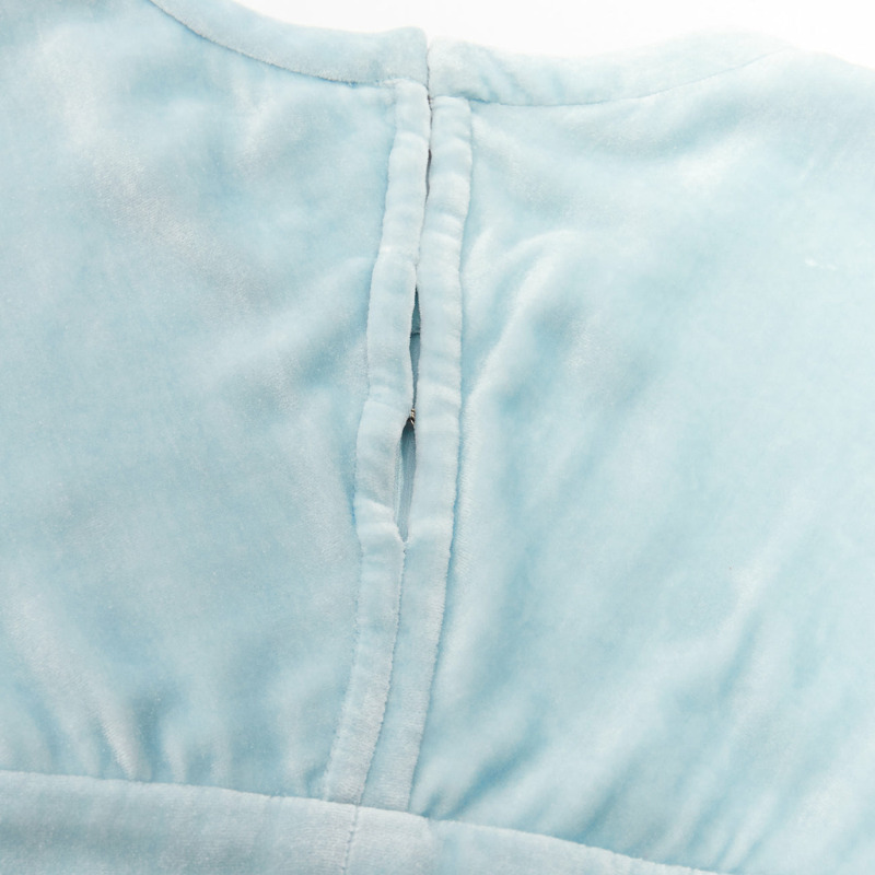 MARC JACOBS powder blue rayon silk velvet darted short sleeve top US2 S-6
