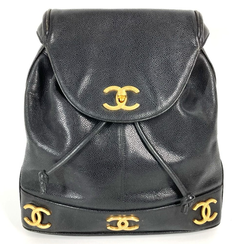 💝FuFu.Style ⟡.·* Chanel 魚子醬皮雙肩包-15