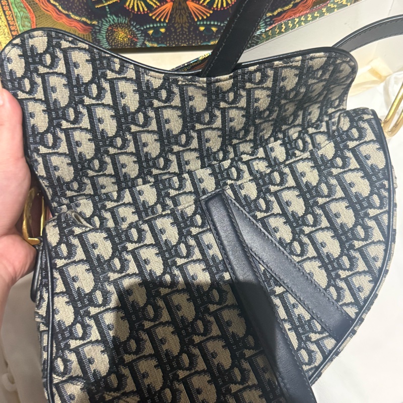 Dior 迪奧 saddle 馬鞍包 中號老花 防塵袋紙盒全配-4