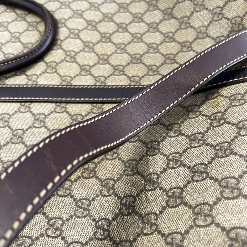 【佩甄-名人公益精品】 GUCCI老花滿版皮革旅行袋-19
