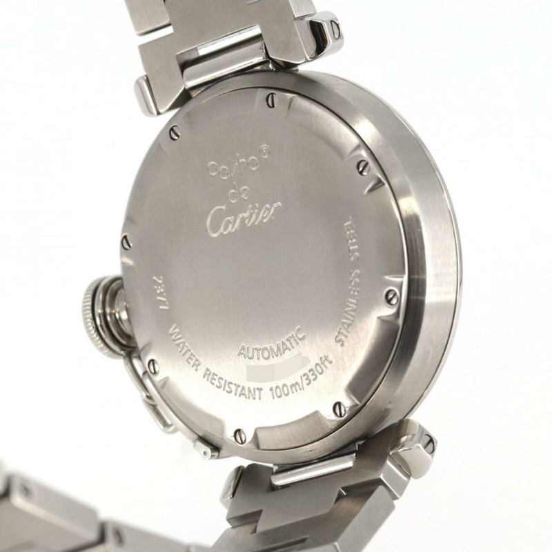 卡地亞 Pasha C GMT W31029M7 SS 自動腕錶-6