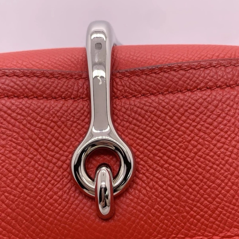 Hermes愛馬仕Della屁股包 S3心桃紅Epsom皮銀扣z刻-9